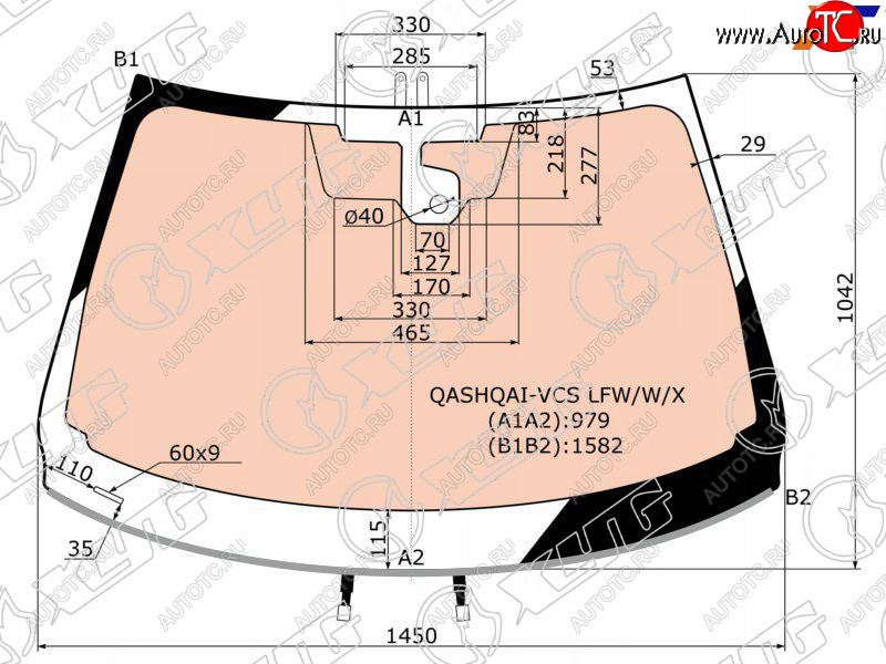 21 649 р. Стекло лобовое (Обогрев полный Датчик дождя Молдинг) Nissan Qashqai 13-19 XYG QASHQAI-VCS LFW/W/X  с доставкой в г. Воронеж