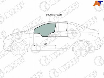 2 499 р. Стекло боковое опускное (Спереди Слева Цвет зеленый) Hyundai Solaris 10-17  Kia Rio 11-17  Hyund XYG SOLARIS FD/LH  с доставкой в г. Воронеж. Увеличить фотографию 1