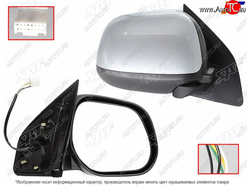 7 199 р. Зеркало MITSUBISHI ASX 10- RH регулировка, обогрев, 5 контактов SAT ST-16-0096  с доставкой в г. Воронеж