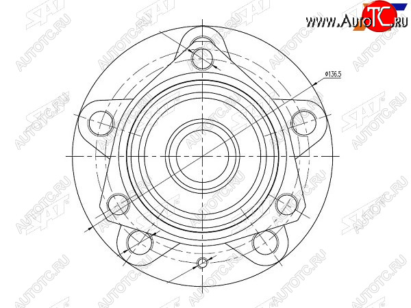 2 999 р. Ступичный узел передзад AUDI A3 03-13SKODA OCTAVIA 04-YETI 10-VW GOLF 03-08 SAT ST-1K0498621  с доставкой в г. Воронеж