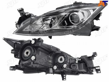 Фара левая (светлая) SAT Mazda 6 GH рестайлинг седан (2010-2012)