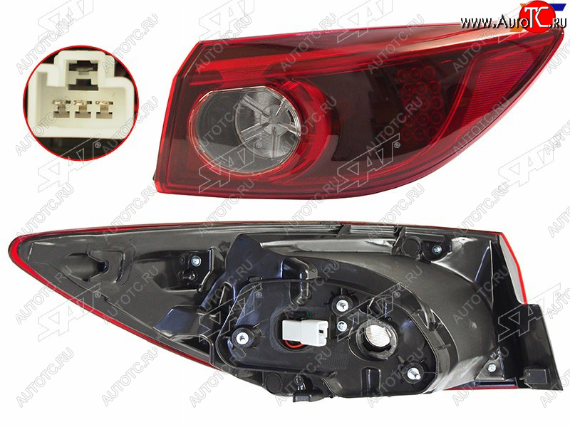 3 999 р. Фонарь задний правый (внешний, LED) SAT  Mazda 3/Axela  BM (2016-2019) рестайлинг седан, рестайлинг, хэтчбэк  с доставкой в г. Воронеж
