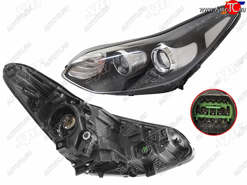 8 399 р. Фара левая (галоген, LED) SAT  KIA Sportage  4 QL (2016-2022) дорестайлинг, рестайлинг  с доставкой в г. Воронеж