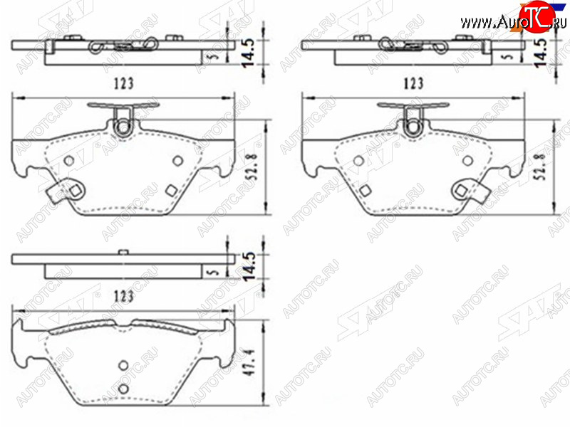 1 099 р. Колодки тормозные барабанные задние LH-RH SAT  Subaru Legacy  BN/B15 - Outback ( BS/B15,  BT)  с доставкой в г. Воронеж