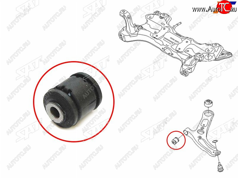 319 р. Сайлентблок Hyundai Creta 15-20  Elantra 10-20  Kia Ceed 12-18  Cerato 13-20  Hyundai i30 11-17 SAT ST-54551-3X000  с доставкой в г. Воронеж