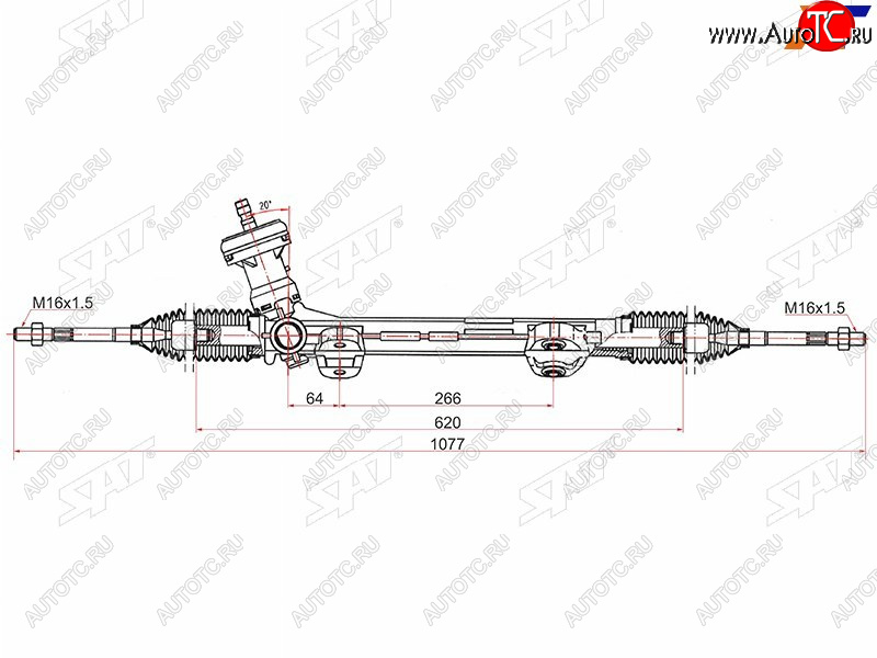 9 699 р. Рейка рулевая SAT Hyundai Elantra CN7 (2020-2023)  с доставкой в г. Воронеж