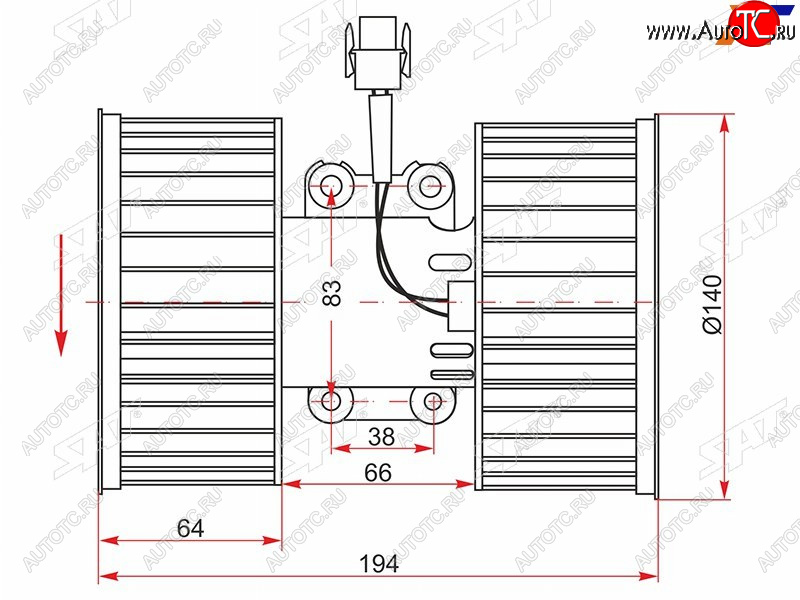 3 399 р. Мотор отопителя салона BMW 3-Series 98-06 SAT ST-64118372797  с доставкой в г. Воронеж
