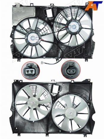 11 199 р. Диффузор радиатора в сборе SAT Lexus RX 200T AL20 дорестайлинг (2015-2017)  с доставкой в г. Воронеж. Увеличить фотографию 2