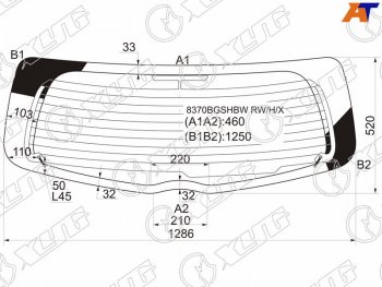 7 499 р. Стекло заднее (Цвет зеленый Обогрев 35D HBK) Toyota Vitz 05-10  Yaris 05-13 XYG 8370BGSHBW RW/H/X  с доставкой в г. Воронеж. Увеличить фотографию 1