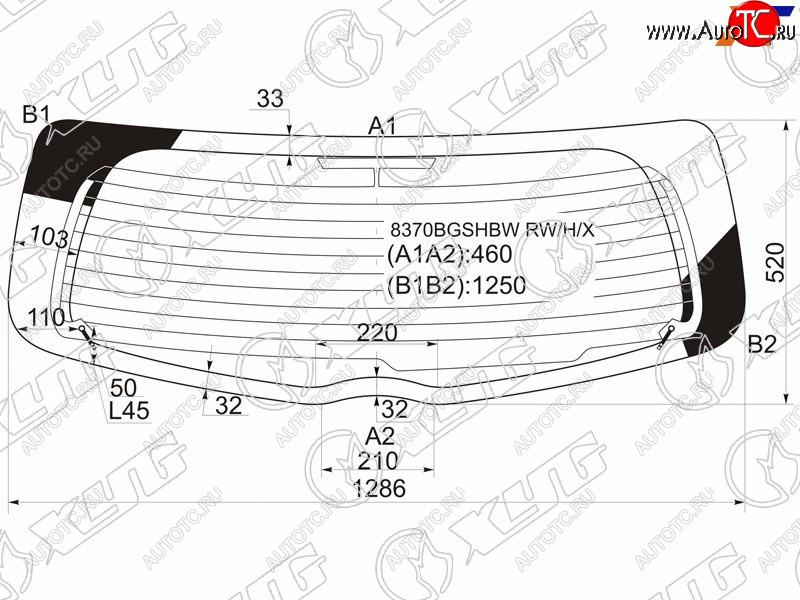 7 499 р. Стекло заднее (Цвет зеленый Обогрев 35D HBK) Toyota Vitz 05-10  Yaris 05-13 XYG 8370BGSHBW RW/H/X  с доставкой в г. Воронеж