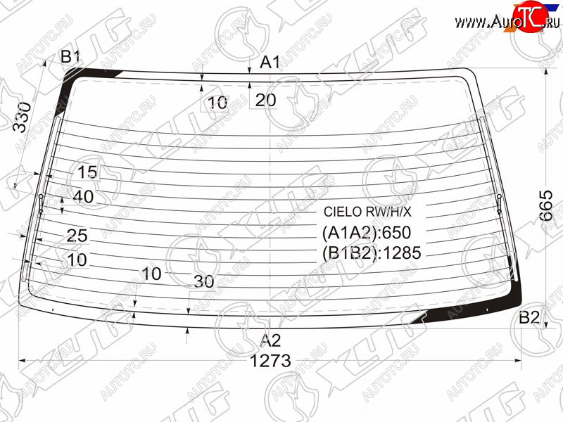 4 649 р. Стекло заднее (Цвет зеленый Обогрев) Daewoo Nexia 94-16  LeMans 86-93  Racer 86-95  Opel Kadett XYG CIELO RW/H/X  с доставкой в г. Воронеж