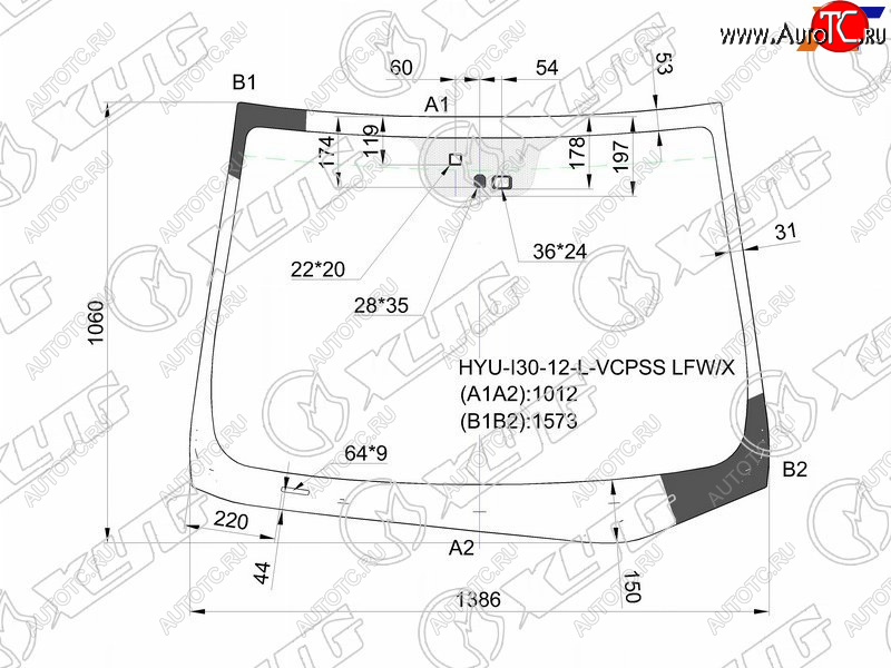 7 999 р. Стекло лобовое + дд +дзапотевания HYUNDAI i30 5D HBKWGN 12-17                                      XYG HYU-I30-12-L-VCPSS LFW/X  с доставкой в г. Воронеж