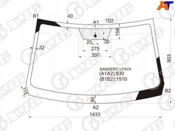 5 449 р. Стекло лобовое Nissan Terrano 14-22  Renault Duster 10-21  Sandero 09-14  Dacia Duster 10-17  Sa XYG SANDERO LFW/X  с доставкой в г. Воронеж. Увеличить фотографию 1