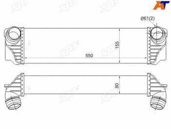 9 949 р. Интеркулер BMW 5-SERIES F10 09- SAT ST-17517805629  с доставкой в г. Воронеж. Увеличить фотографию 1
