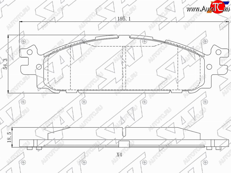 1 579 р. Колодки тормозные передние FL-FR SAT Ford Explorer U502 дорестайлинг (2010-2016)  с доставкой в г. Воронеж