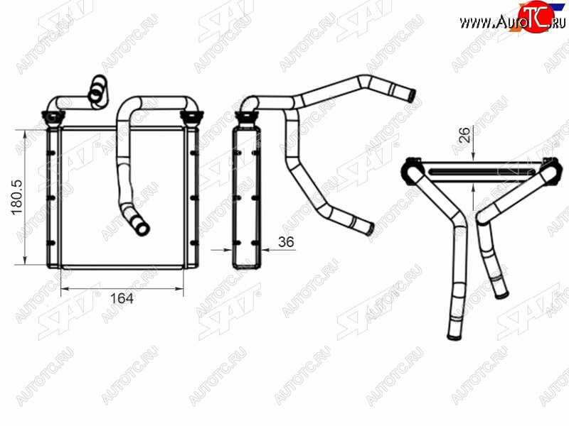 2 999 р. Радиатор отопителя салона SUBARU LEGACY 97-03 SAT ST-87-0014  с доставкой в г. Воронеж