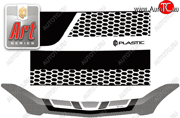 2 199 р. Дефлектор капота CA-Plastic  Toyota Corolla  E120 (2004-2007) хэтчбек рестайлинг (серия ART белая)  с доставкой в г. Воронеж