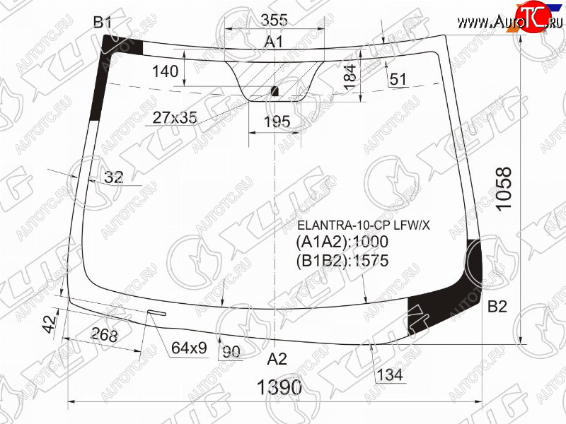 6 249 р. Стекло лобовое Hyundai Elantra 10-16  Avante 10-15 XYG ELANTRA-10-CP LFW/X  с доставкой в г. Воронеж