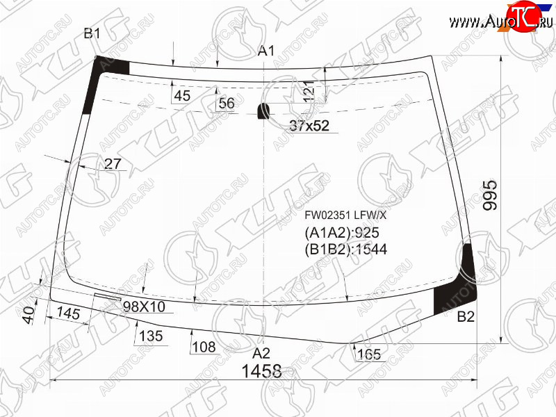 8 349 р. Стекло лобовое Honda Accord USA 02-08  Inspire 03-07 XYG FW02351 LFW/X  с доставкой в г. Воронеж