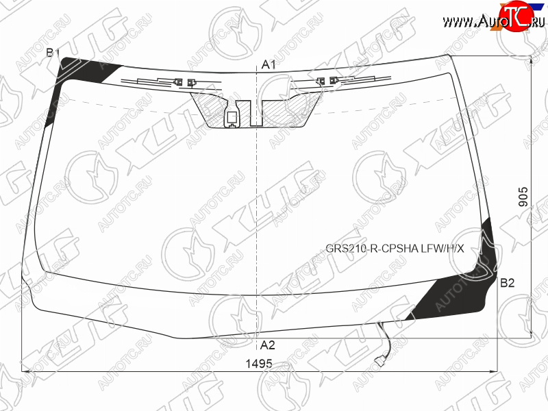 12 549 р. Стекло лобовое (Обогрев щеток Антенна Датчик дождя) Toyota Crown 12-18 XYG GRS210-R-CPSHA LFW/H/X  с доставкой в г. Воронеж