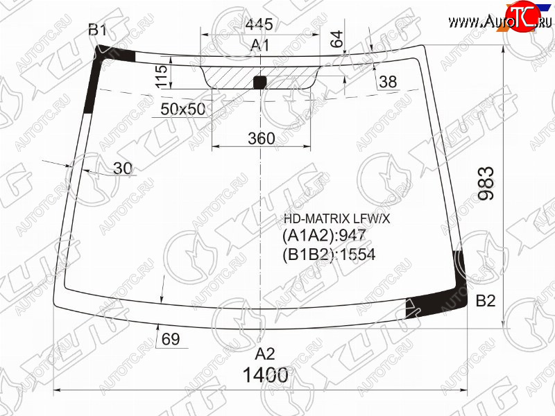 6 299 р. Стекло лобовое Hyundai Lavita 01-07  Matrix 01-10 XYG HD-MATRIX LFW/X  с доставкой в г. Воронеж