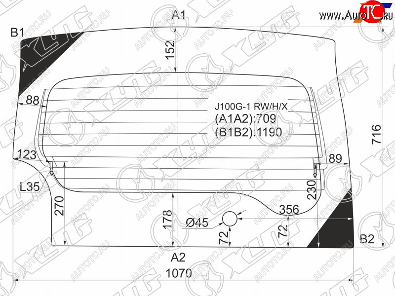 7 999 р. Стекло заднее (Цвет зеленый Обогрев) Daihatsu Terios 97-06  Terios Kid 98-12  Toyota Cami 99-06 XYG J100G-1 RW/H/X  с доставкой в г. Воронеж