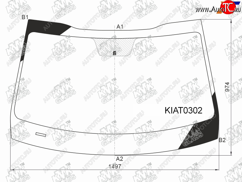 6 299 р. Стекло лобовое KIA K5 20-                                                                            KMK KIAT0302  с доставкой в г. Воронеж