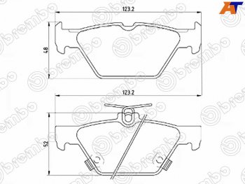 4 499 р. Колодки тормозные задние RH-LH SAT  Subaru Legacy  BN/B15 - Outback ( BS/B15,  BT)  с доставкой в г. Воронеж. Увеличить фотографию 1