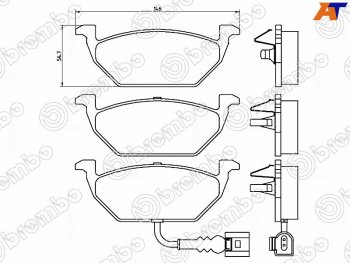 3 079 р. Колодки тормозные FR SAT   Audi A1 ( 8X1 хэтчбэк 3 дв.,  8XA хэтчбэк 5 дв.,  GB хэтчбэк 5 дв.) (2010-2025), Skoda Fabia ( Mk2,  Mk3) (2007-2018), Volkswagen Polo  5 (2009-2020)  с доставкой в г. Воронеж. Увеличить фотографию 1