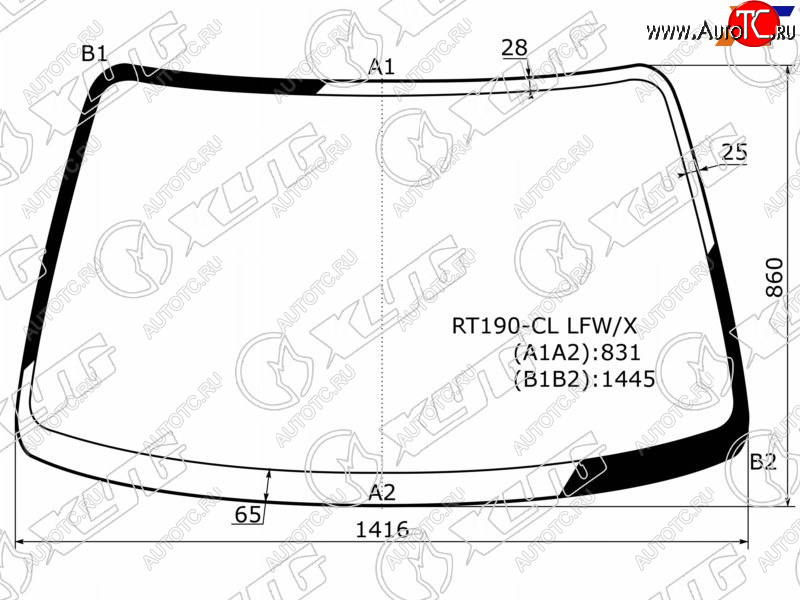 5 199 р. Стекло лобовое Toyota Caldina (T190) 92-02  Carina E 92-98  Corona (T190) 92-96  Corona SF 87-96 XYG RT190-CL LFW/X  с доставкой в г. Воронеж