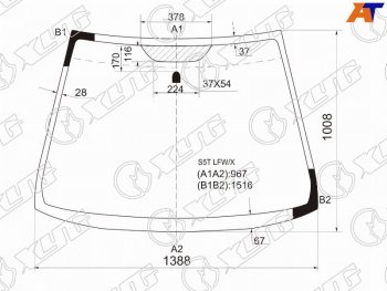 5 599 р. Стекло лобовое Honda Civic 00-06 XYG S5T LFW/X  с доставкой в г. Воронеж. Увеличить фотографию 1