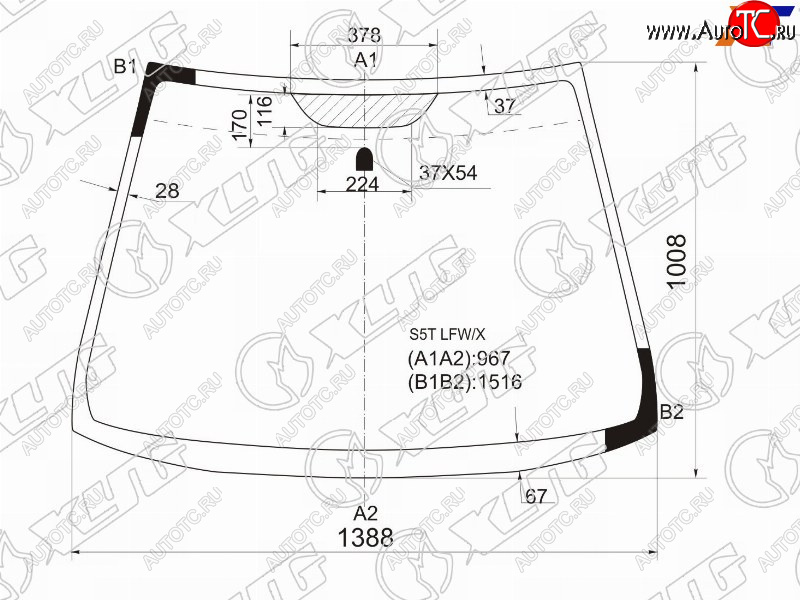 5 599 р. Стекло лобовое Honda Civic 00-06 XYG S5T LFW/X  с доставкой в г. Воронеж