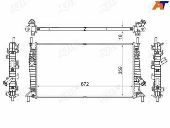 Радиатор SAT Ford Focus 2 хэтчбэк 5 дв. дорестайлинг (2004-2008)