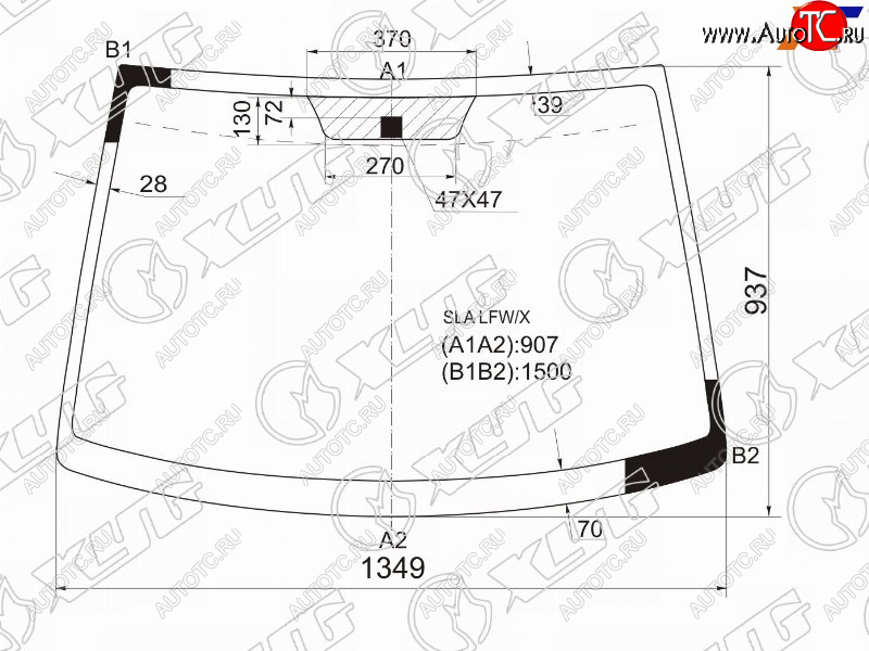 5 199 р. Стекло лобовое Honda Airwave 05-10  Partner 06-10 XYG SLA LFW/X  с доставкой в г. Воронеж