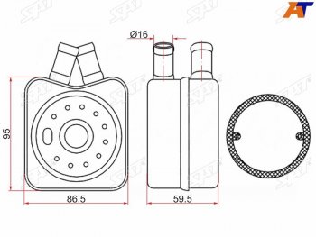 2 049 р. Радиатор масляный AUDI A2 00-A3 96-03A4 96-08MITSUBISHI LANCER 07-SKODA FABIA 99-OCTAVIA 96-VO SAT ST-028117021B  с доставкой в г. Воронеж. Увеличить фотографию 1