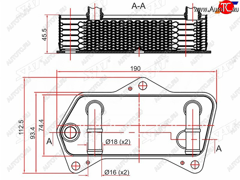 2 359 р. Радиатор масляный AUDI A3 03-SKODA OCTAVIA 04-SUPERB 08-VOLKSWAGEN GOLF 03-JETTA 05-PASSAT 05- SAT ST-02E409061B  с доставкой в г. Воронеж