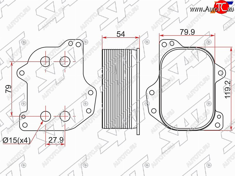 1 799 р. Радиатор масляный AUDI A1 10-A3 12-A4 15-A5 16-Q2 16-Q3 11-SKODA OCTAVIA 13-RAPID 12-VOLKSWA SAT ST-03N117021  с доставкой в г. Воронеж
