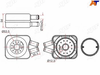 1 269 р. Радиатор масляный AUDI A4 94-00A6 94-05FORD GALAXY 95-06SKODA OCTAVIA 96-10VOLKSWAGEN PASSAT 96- SAT ST-068117021B  с доставкой в г. Воронеж. Увеличить фотографию 1