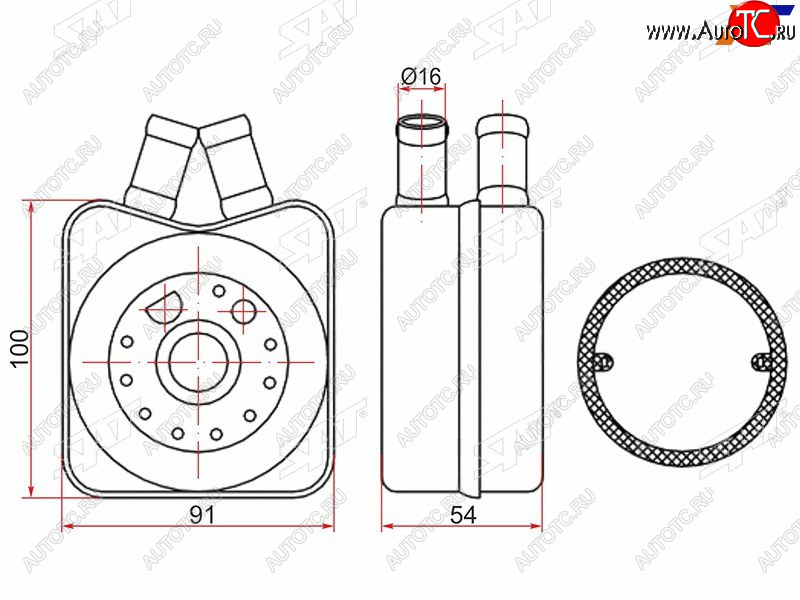 1 979 р. Радиатор масляный AUDI A4 94-00A6 94-05SKODA OCTAVIA 96-10VOLKSWAGEN PASSAT 96-00 SAT ST-078117021A  с доставкой в г. Воронеж