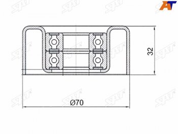 919 р. Ролик приводного ремня обводной NISSAN NAVARA 04-PATHFINDER 05- SAT ST-11927-ED320  с доставкой в г. Воронеж. Увеличить фотографию 1