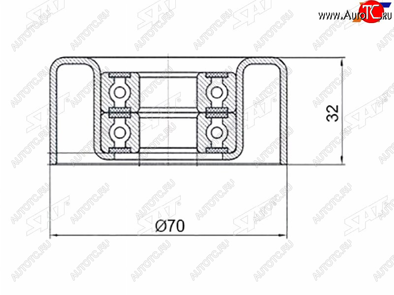 919 р. Ролик приводного ремня обводной NISSAN NAVARA 04-PATHFINDER 05- SAT ST-11927-ED320  с доставкой в г. Воронеж