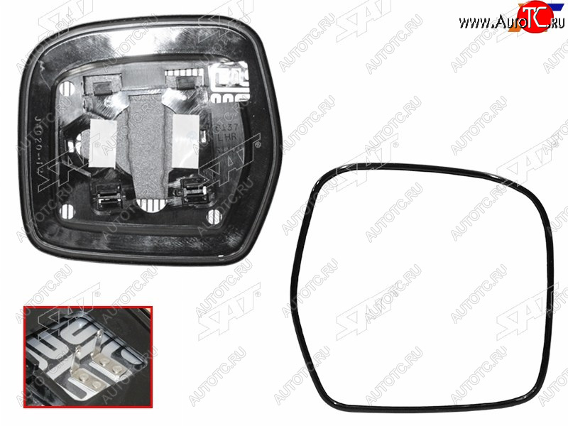 1 339 р. Полотно зеркала Toyota Land Cruiser (J100) 98-07 (Справа Обогрев) SAT ST-121-0122  с доставкой в г. Воронеж