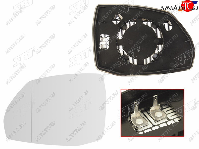1 649 р. Полотно зеркала Audi Q5 16-20  Q7 15-19 (Слева Обогрев асферическое) SAT ST-121-0007  с доставкой в г. Воронеж
