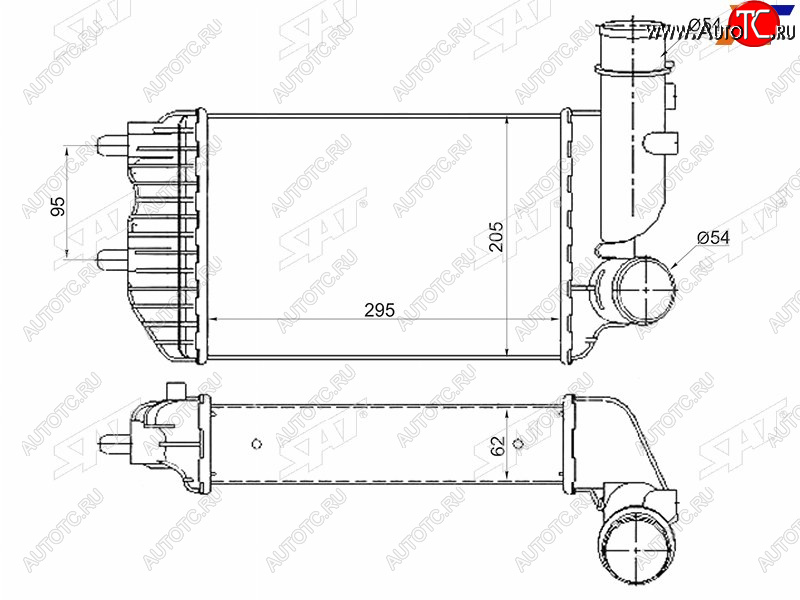 5 349 р. Интеркулер CITROEN JUMPERFIAT DUCATOPEUGEOT BOXER 94-06 SAT ST-1307012080  с доставкой в г. Воронеж