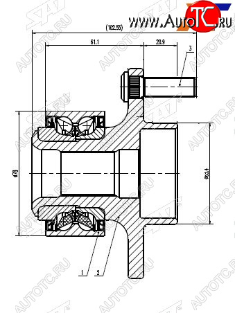 2 289 р. Ступичный узел перед FORD C-MAXFOCUS II 03- SAT ST-1471854  с доставкой в г. Воронеж