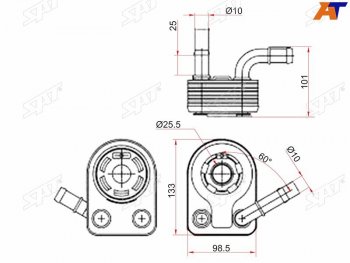 3 099 р. Радиатор масляный FORD C-MAX 10-FIESTA 08-FOCUS II 04-11FOCUS III 11-KUGA 13-MONDEO 07-VOLVO S SAT ST-1852773  с доставкой в г. Воронеж. Увеличить фотографию 1