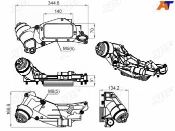 4 899 р. Радиатор масляный в сборе CHEVROLET CRUZE 09-OPEL ASTRA J 10-MOKKA 12- SAT ST-205-0001  с доставкой в г. Воронеж. Увеличить фотографию 1