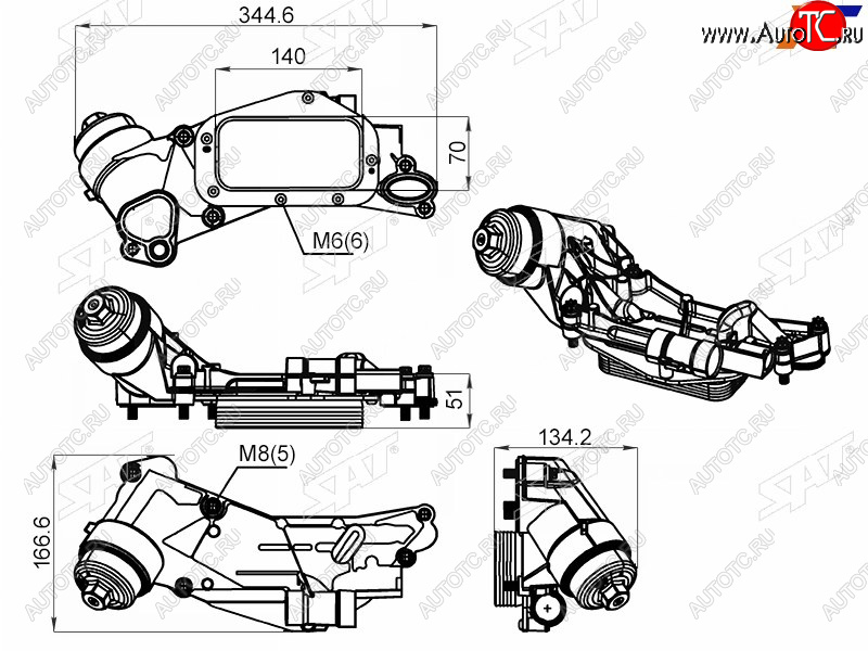 4 899 р. Радиатор масляный в сборе CHEVROLET CRUZE 09-OPEL ASTRA J 10-MOKKA 12- SAT ST-205-0001  с доставкой в г. Воронеж