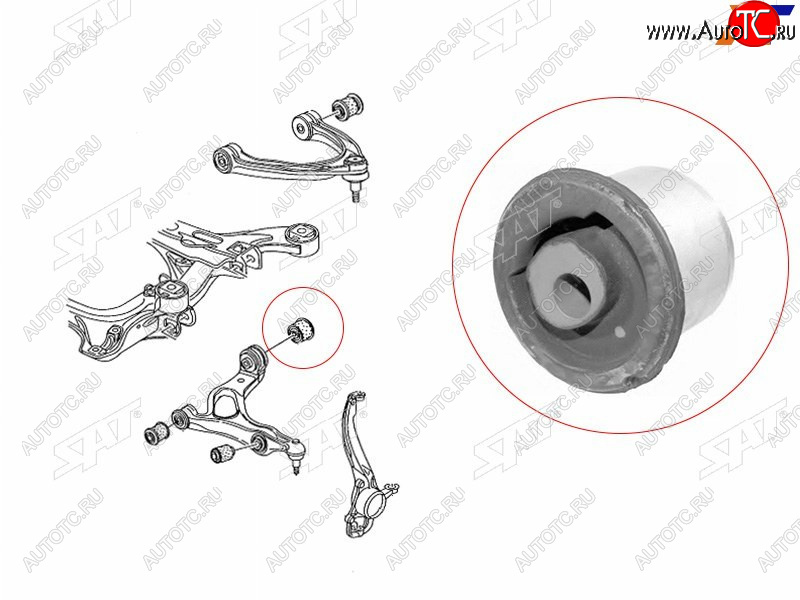 849 р. Сайлентблок Audi Q7 05-15  Volkswagen Touareg 02-10  Porsche Cayenne 02-10 SAT ST-7L0407182C  с доставкой в г. Воронеж
