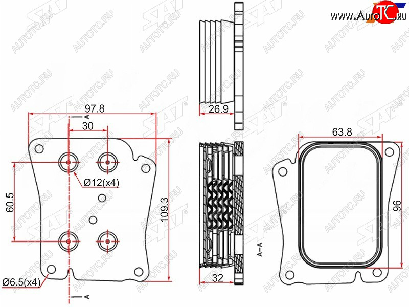 2 799 р. Радиатор масляный MERCEDES C-CLASS W203 00-06C-CLASS W204 06-13E-CLASS W211 02-09 SAT ST-A2711880401  с доставкой в г. Воронеж